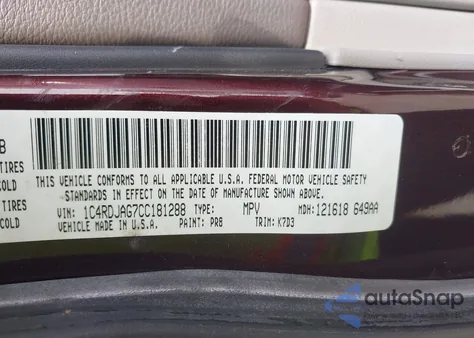 2012 Dodge Durango Sxt from USA, damaged, VIN 1C4RDJAG7CC181288